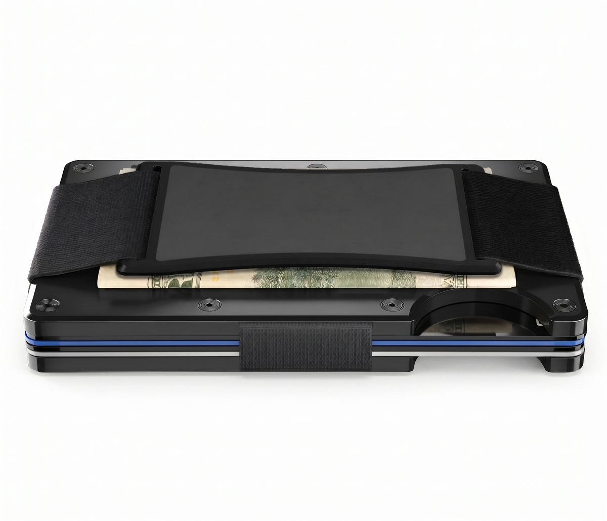 Sekage Slim side view with cash under the strap