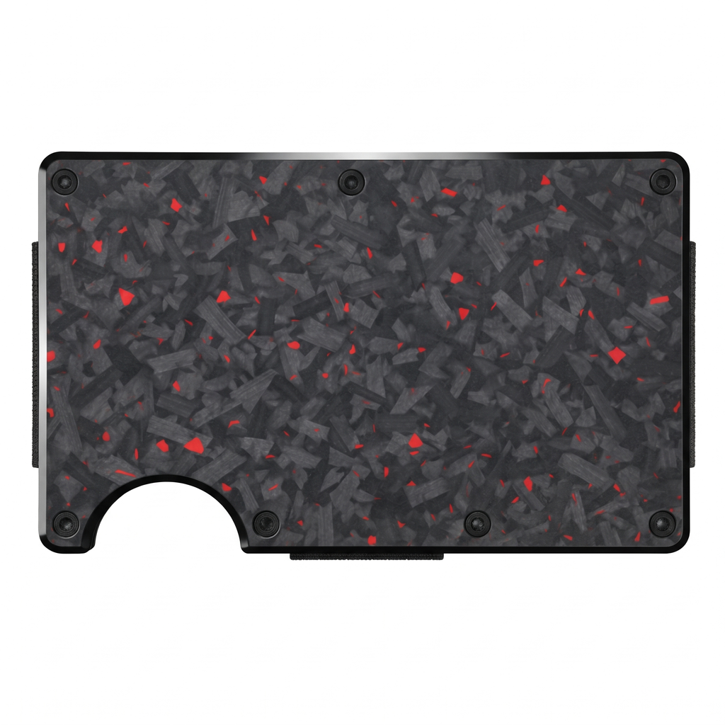 Sekage Slim Wallet – Red Forged Carbon