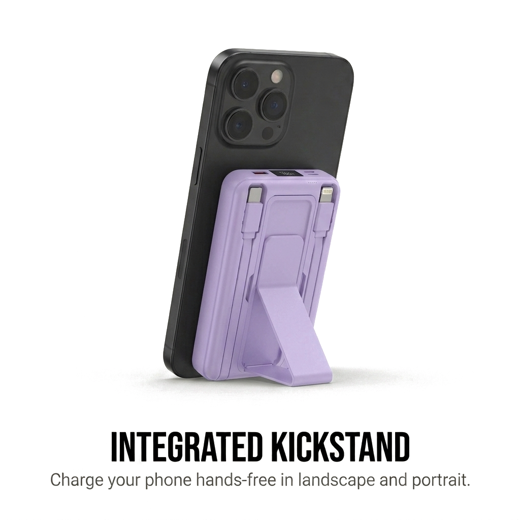 Sekage Power Bank purple - kickstand